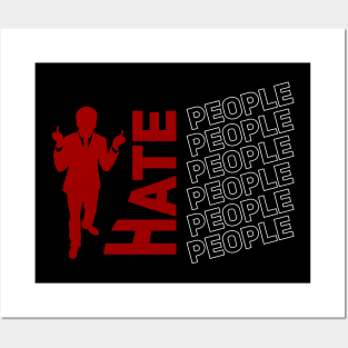 I hate people, RED WHITE | Anti social number 3 Posters and Art
